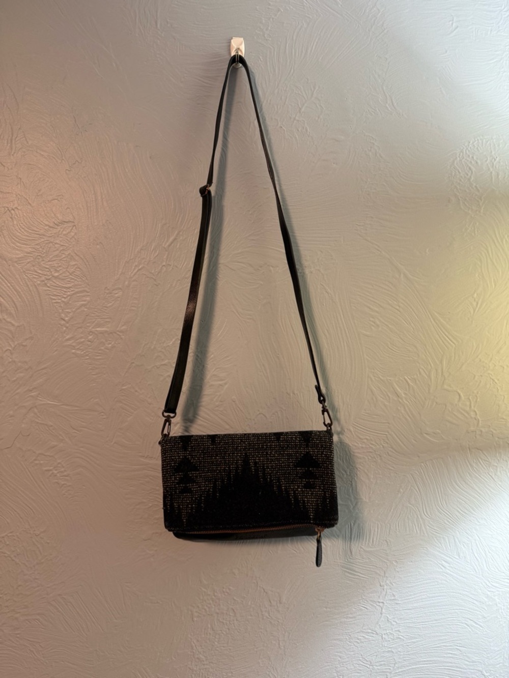 Pendleton wool and leather crossbody with matching wallet